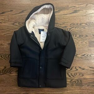 NWT ZARA navy blue wool pea coat